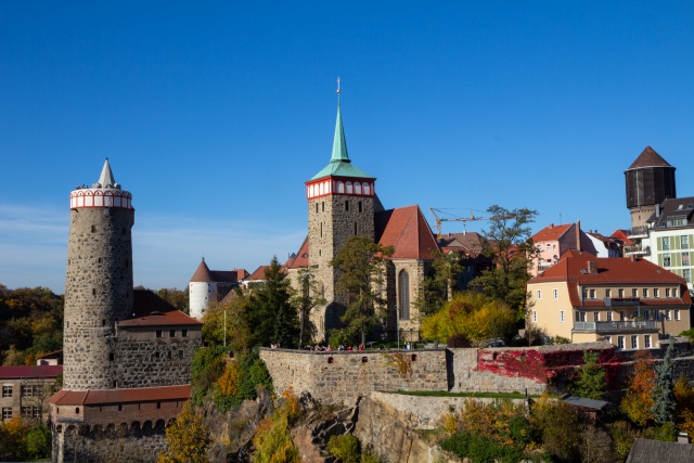toller Blick von der Stadtmauer in Bautzen auf die Türme